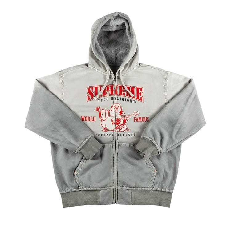 Supreme x True Religion Zip Up Hoodie Light Grey