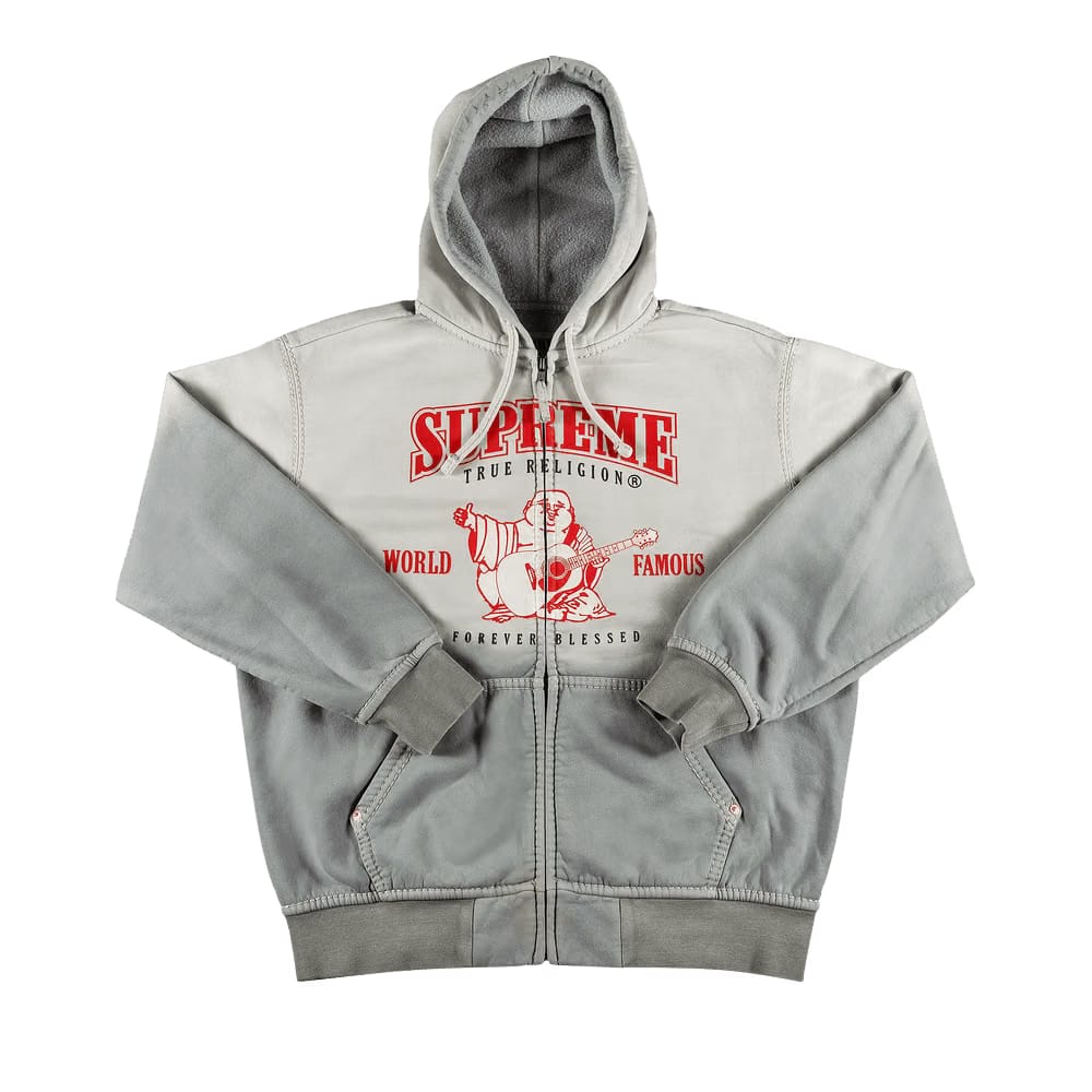 Supreme x True Religion Zip Up Hoodie Light Grey