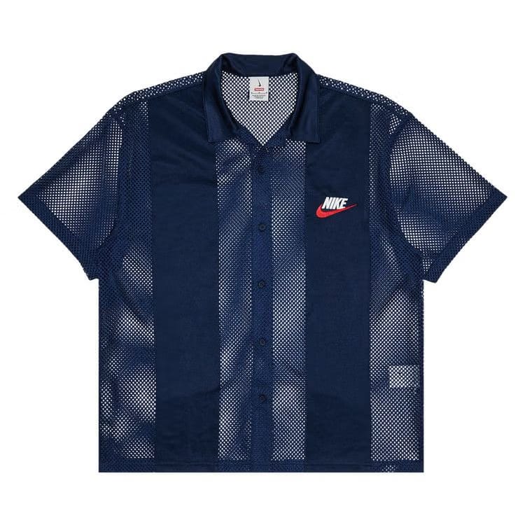 Supreme x Nike Mesh Shorts-Sleeve Shirt Navy