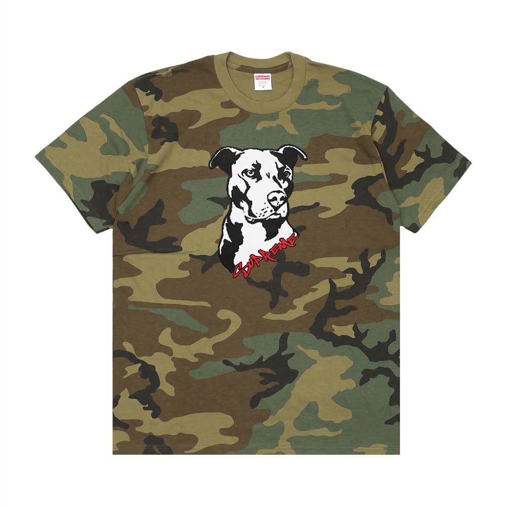 Supreme Pitbull T-Shirt Woodland Camo