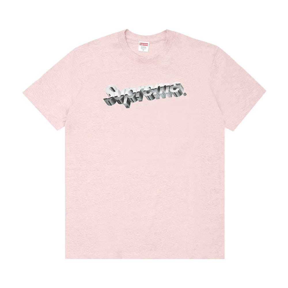 Supreme Chrome Logo T-Shirt Heather Pink