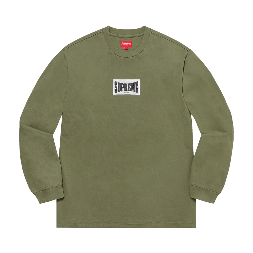 Supreme Woven Label Long-Sleeve Top Olive