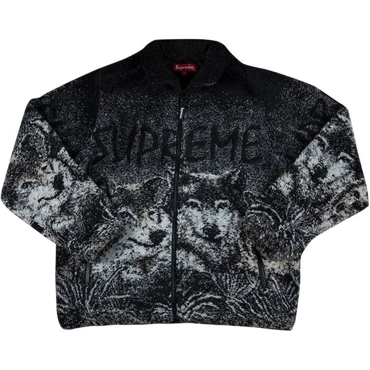 Supreme Wolf Fleece Jacket Black