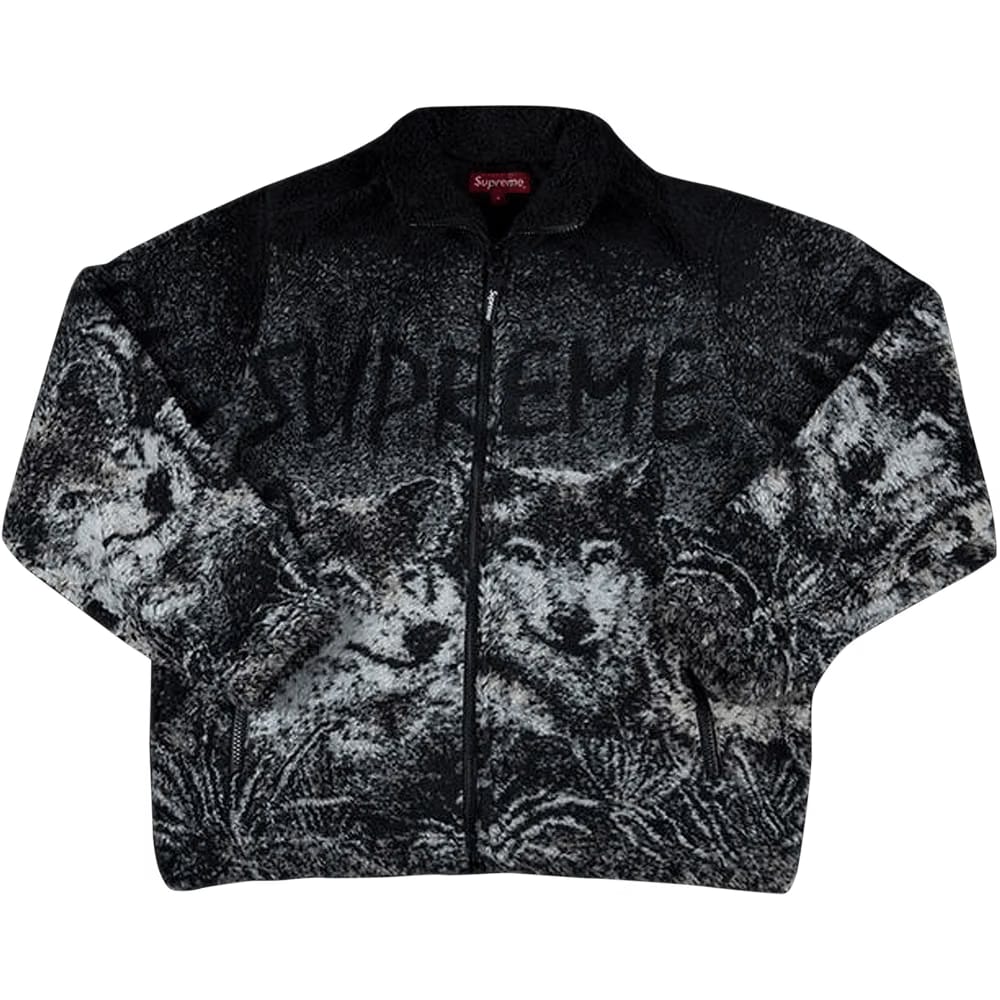 Supreme Wolf Fleece Jacket Black