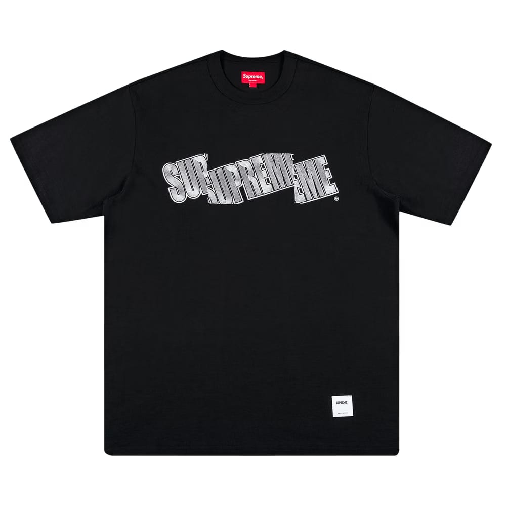 Supreme Cut Logo Shorts-Sleeve Top Black