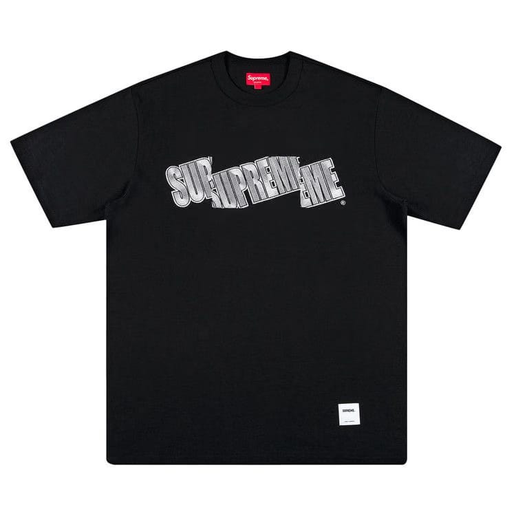 Supreme Cut Logo Shorts-Sleeve Top Black