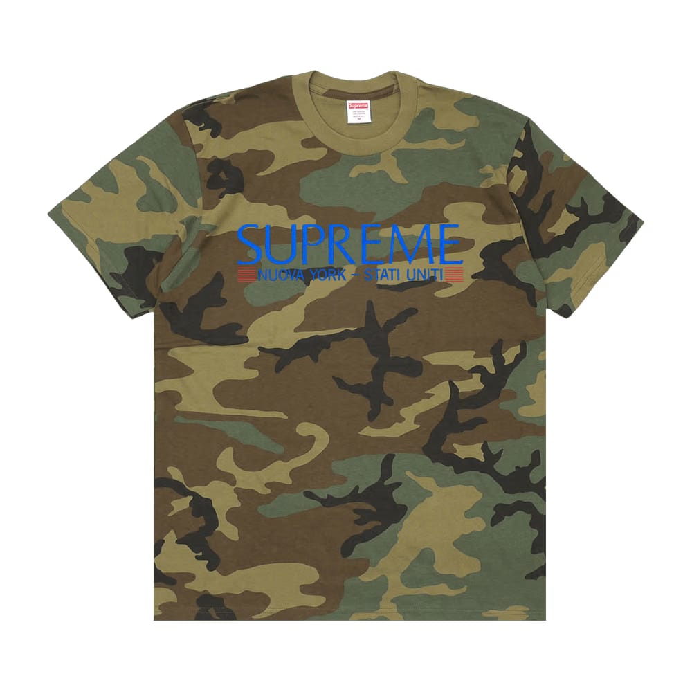 Supreme Nuova York T-Shirt Woodland Camo