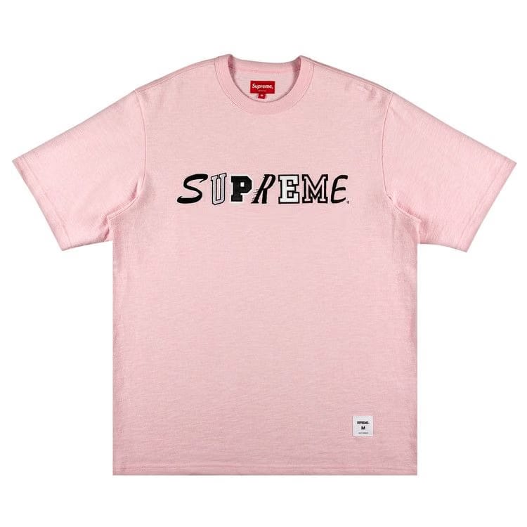 Supreme Collage Logo Shorts-Sleeve Top Pink