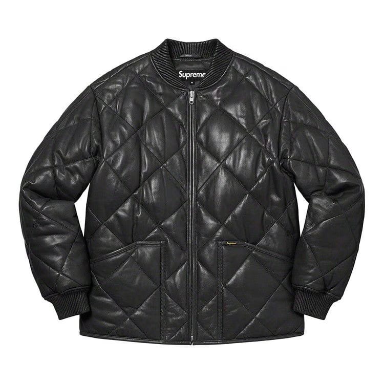 Supreme Quilted Leather Work Jacket Black