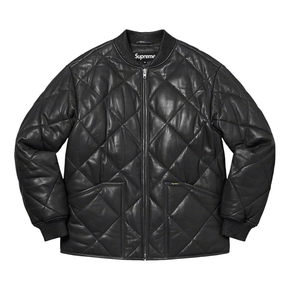 Supreme Quilted Leather Work Jacket Black
