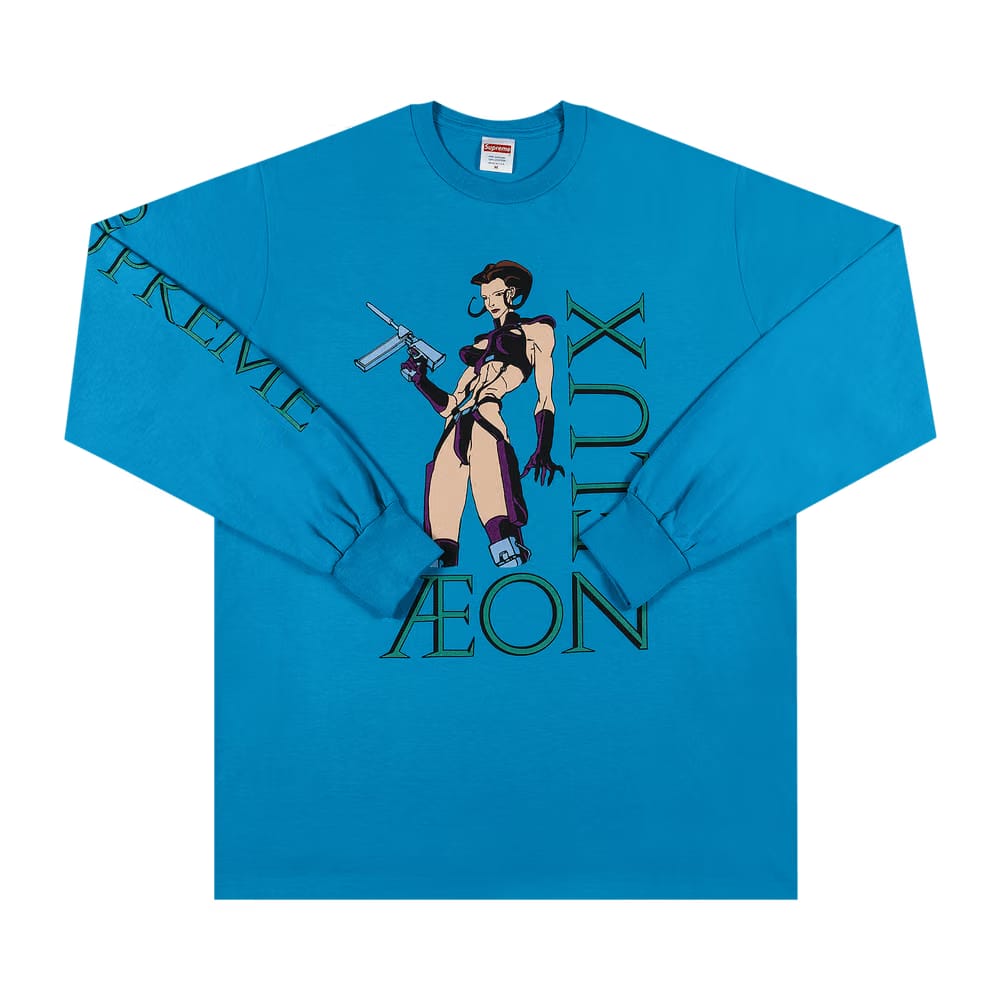 Supreme Aeon Flux Long-Sleeve T-Shirt Bright Blue