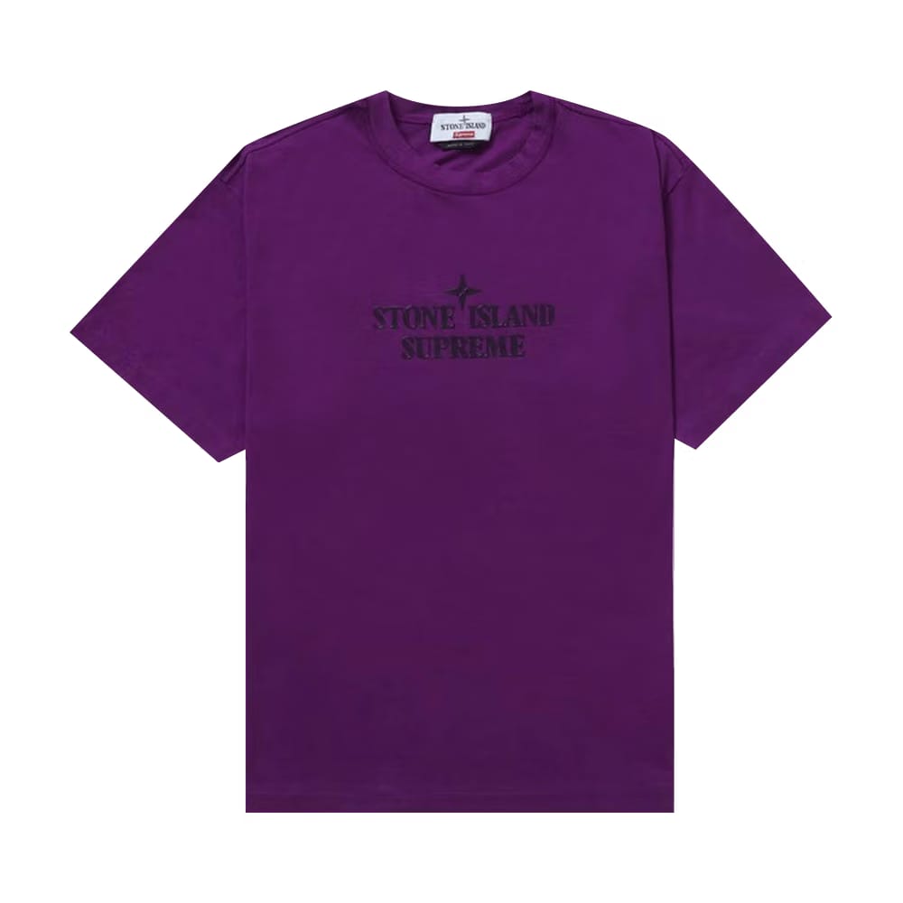 Supreme x Stone Island Shorts-Sleeve Top Purple