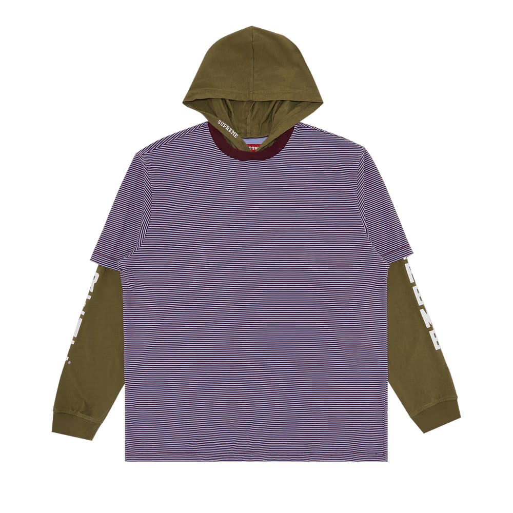 Supreme Layered Hooded Long-Sleeve Top Olive