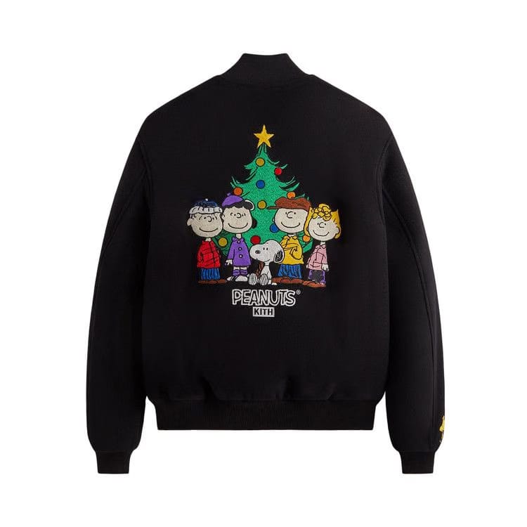 Kith For Peanuts Varsity Jacket Black