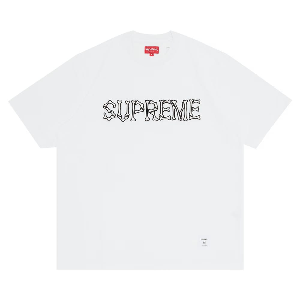 Supreme Bones Shorts-Sleeve Top White