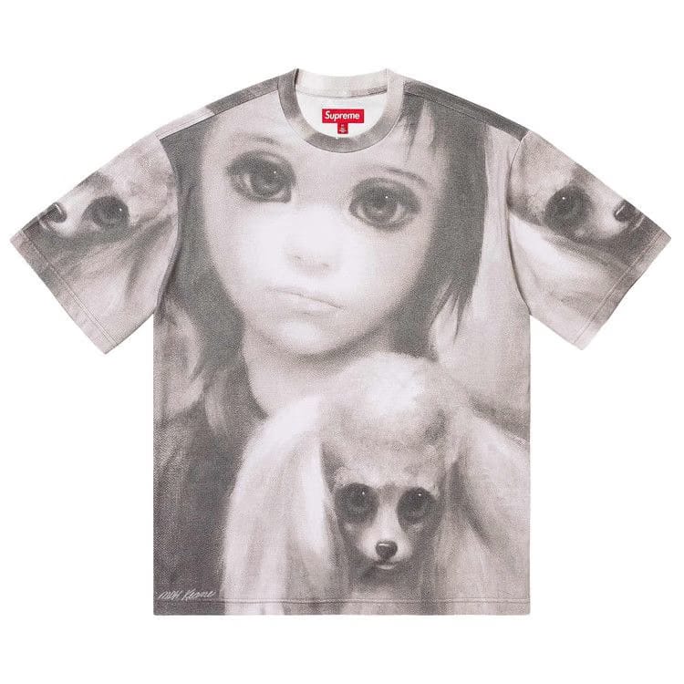 Supreme Margaret Keane Best Friends Shorts-Sleeve Top Grey