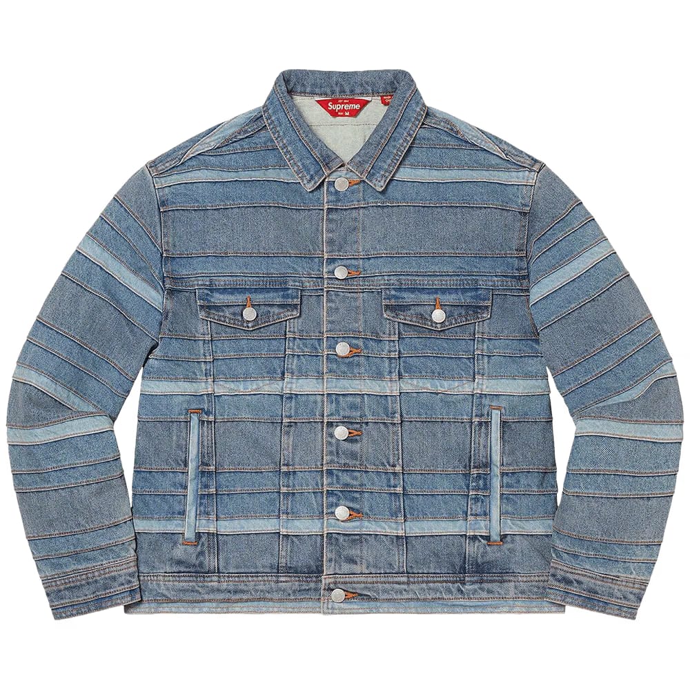 Supreme Layered Denim Trucker Jacket Washed Blue
