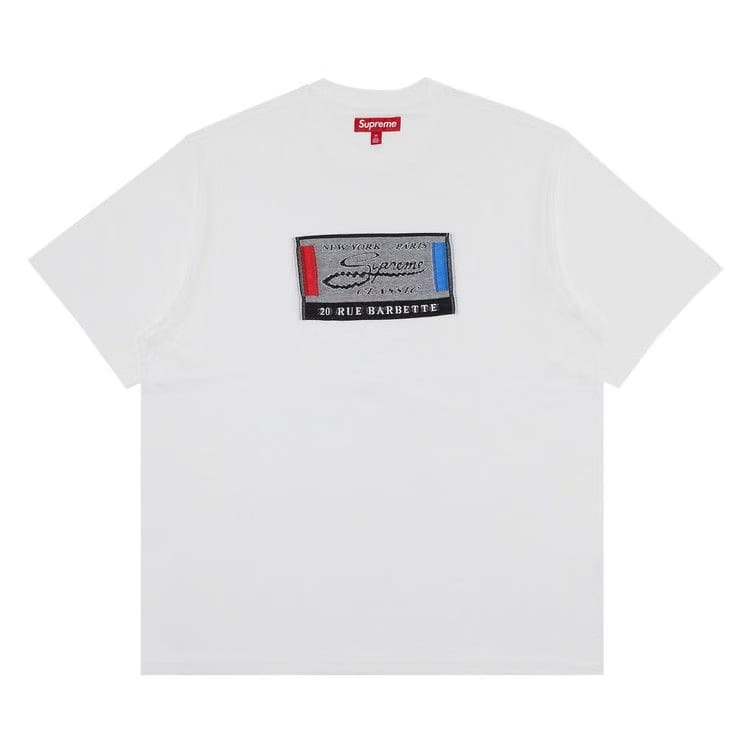 Supreme Intarsia Label Shorts-Sleeve Top White