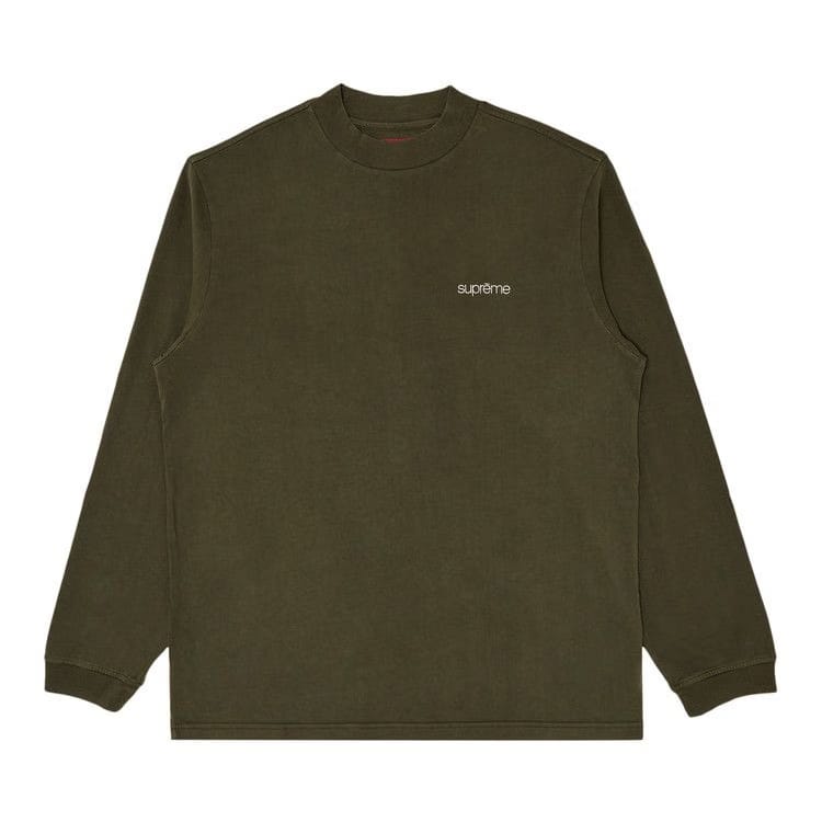 Supreme Mock Neck Long-Sleeve Top Olive