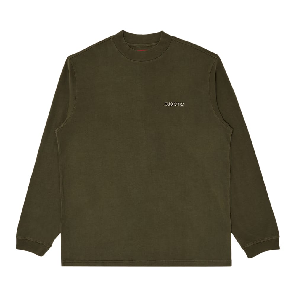 Supreme Mock Neck Long-Sleeve Top Olive