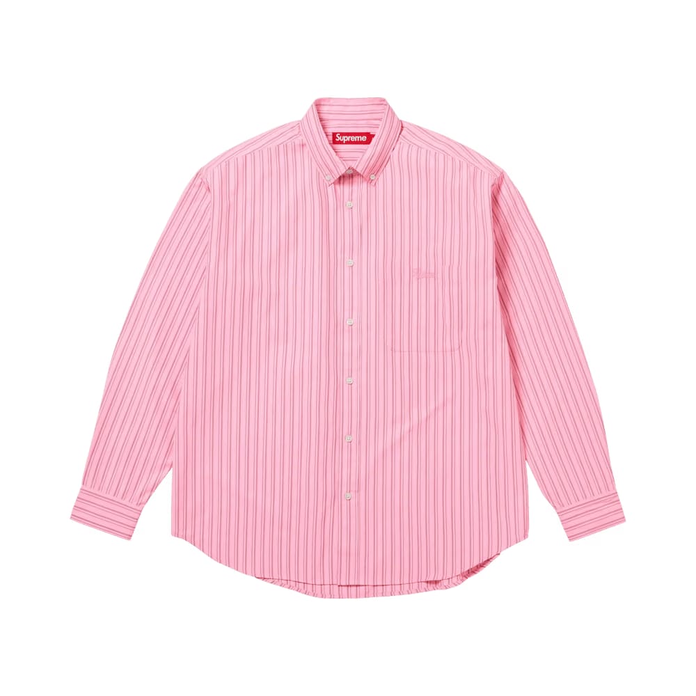 Supreme Pinstripe Shirt Pink