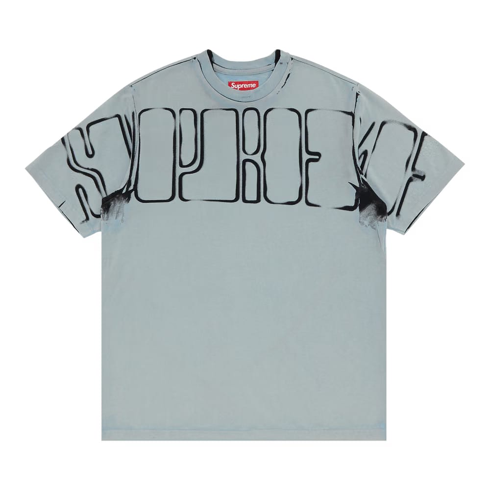 Supreme Overprint Knockout Shorts-Sleeve Top Slate