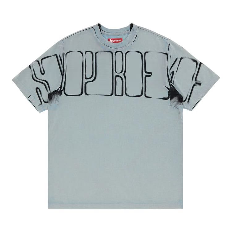 Supreme Overprint Knockout Shorts-Sleeve Top Slate