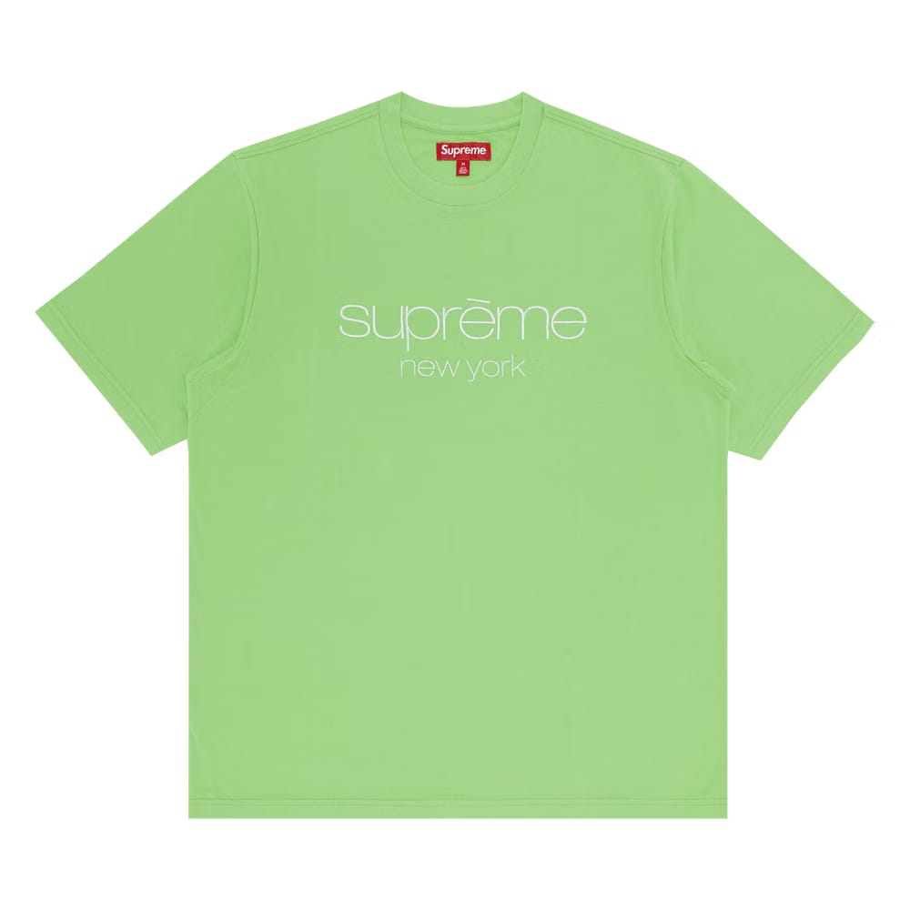 Supreme Classic Logo Shorts-Sleeve Top Lime