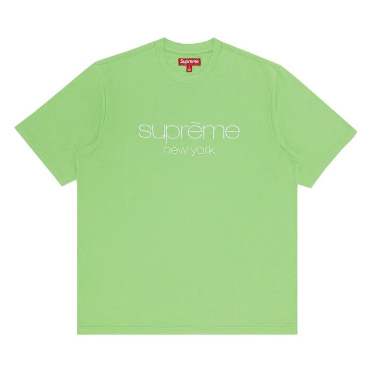 Supreme Classic Logo Shorts-Sleeve Top Lime