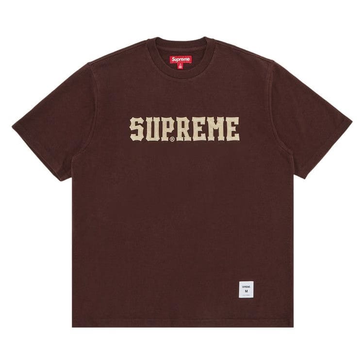 Supreme Twill Appliqué Shorts-Sleeve Top Brown