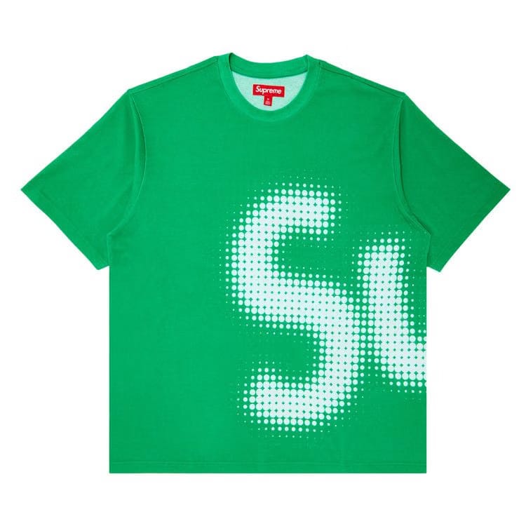 Supreme Halftone Shorts-Sleeve Top Bright Green