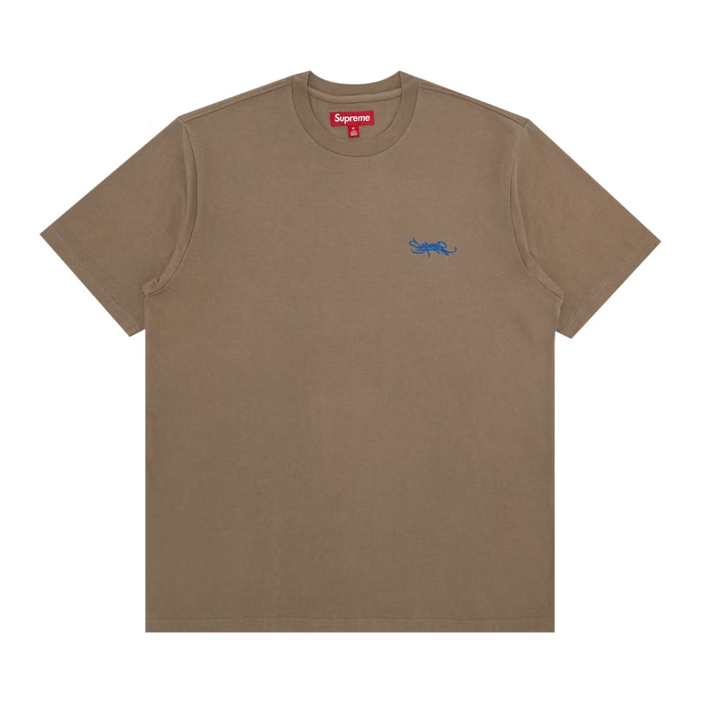 Supreme Washed Tag Shorts-Sleeve Top Dark Tan