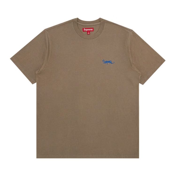 Supreme Washed Tag Shorts-Sleeve Top Dark Tan
