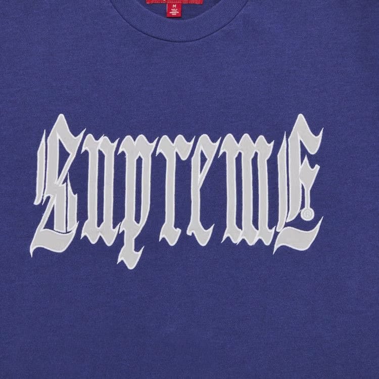 Supreme Old English Shorts-Sleeve Top Washed Navy
