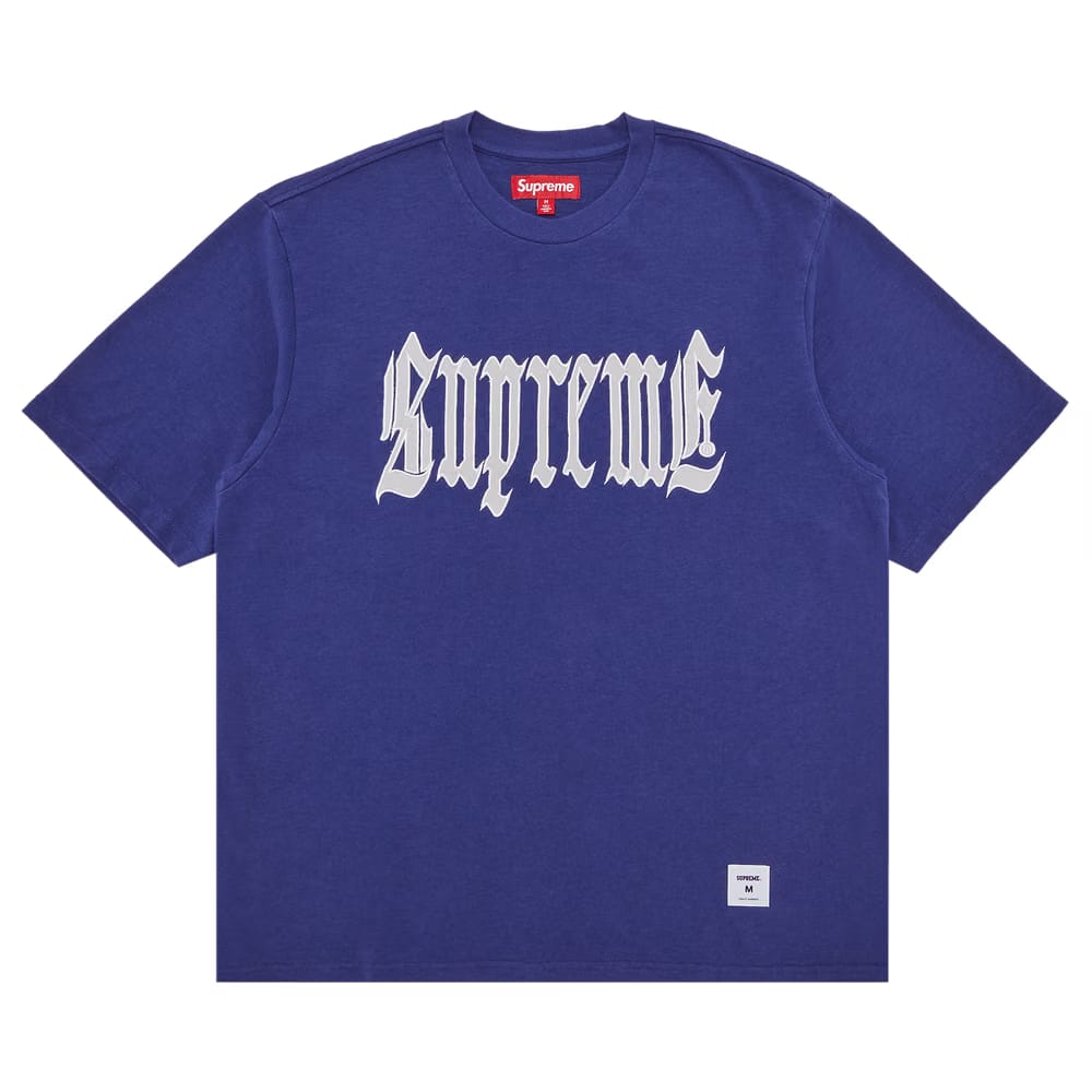 Supreme Old English Shorts-Sleeve Top Washed Navy