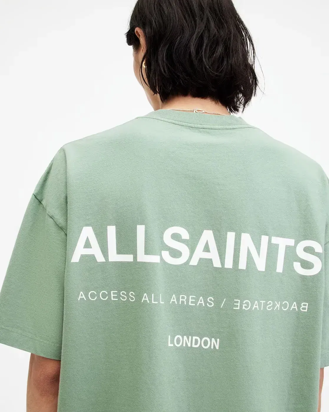 ALL SAINTS ACESS SS CREW SHAMROCK GREEN TSHIRT
