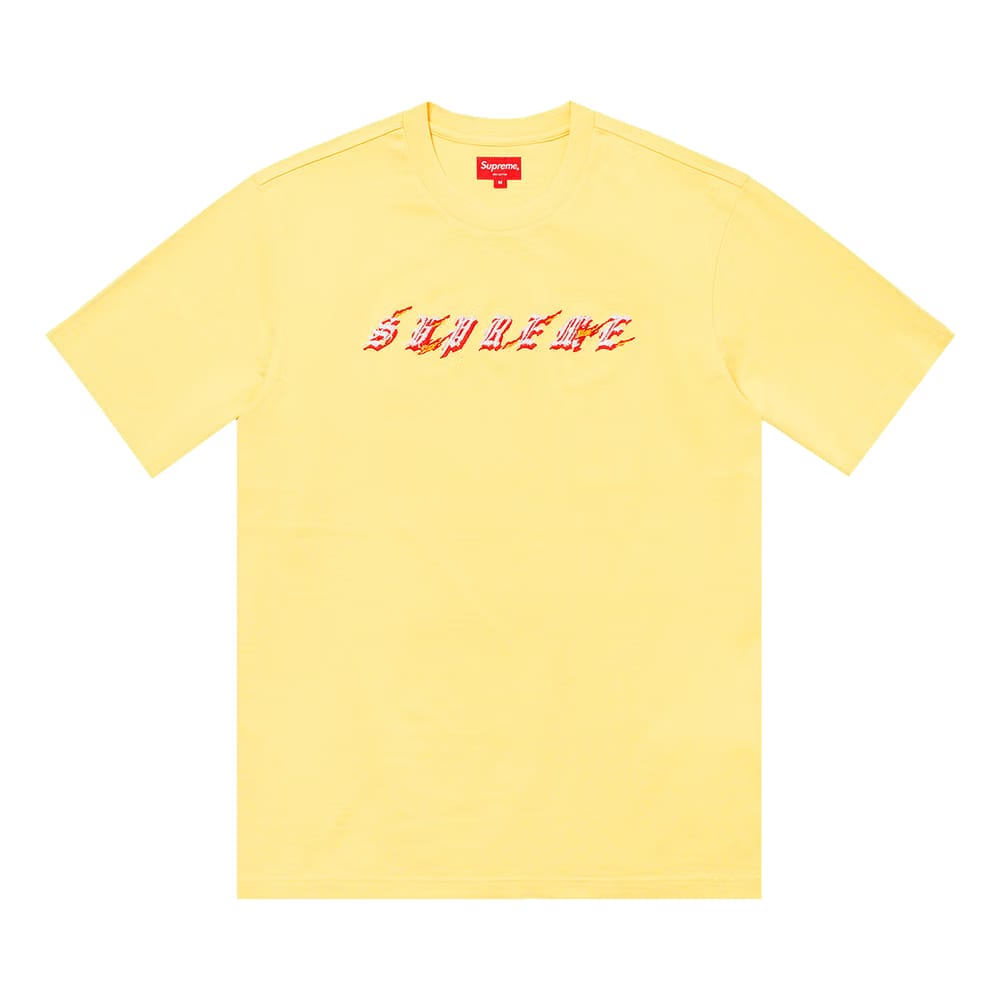 Supreme Flames Shorts-Sleeve Top Pale Yellow