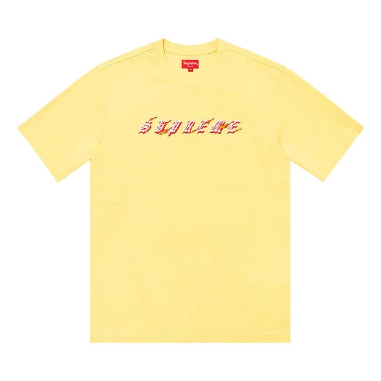 Supreme Flames Shorts-Sleeve Top Pale Yellow
