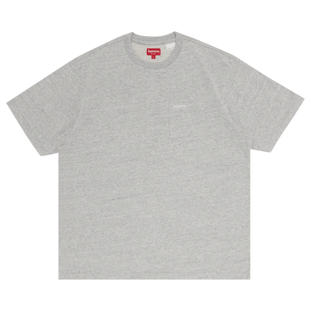 Supreme Shorts-Sleeve Pocket T-Shirt Heather Grey