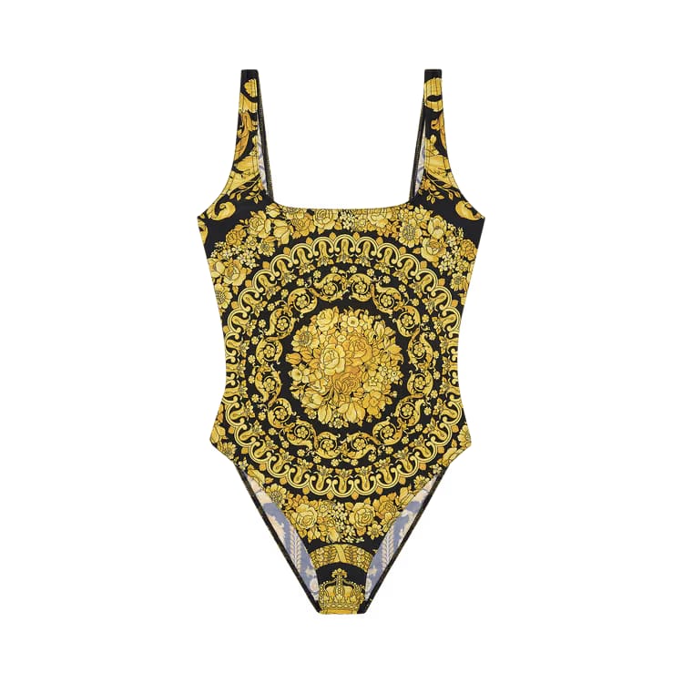 Versace Barocco Print One-Piece Swimsuit Gold/Print