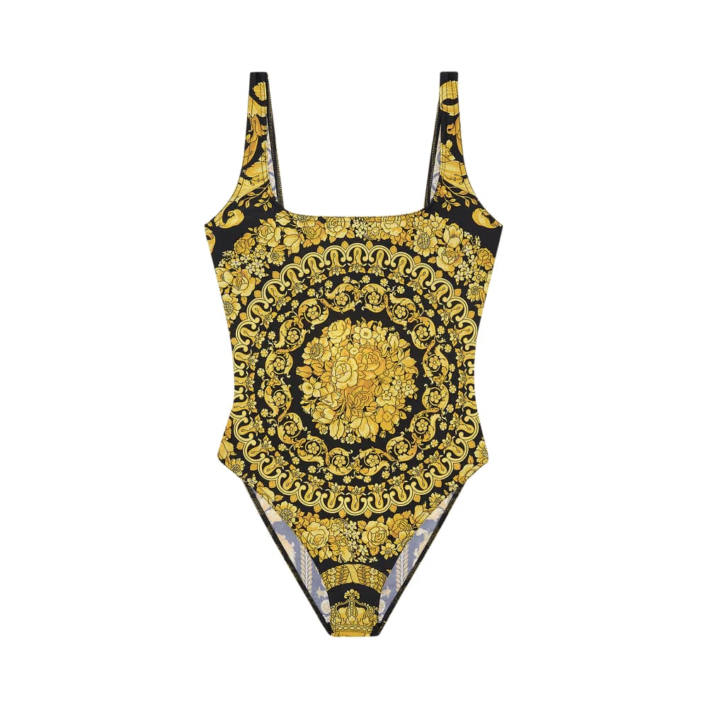 Versace Barocco Print One-Piece Swimsuit Gold/Print