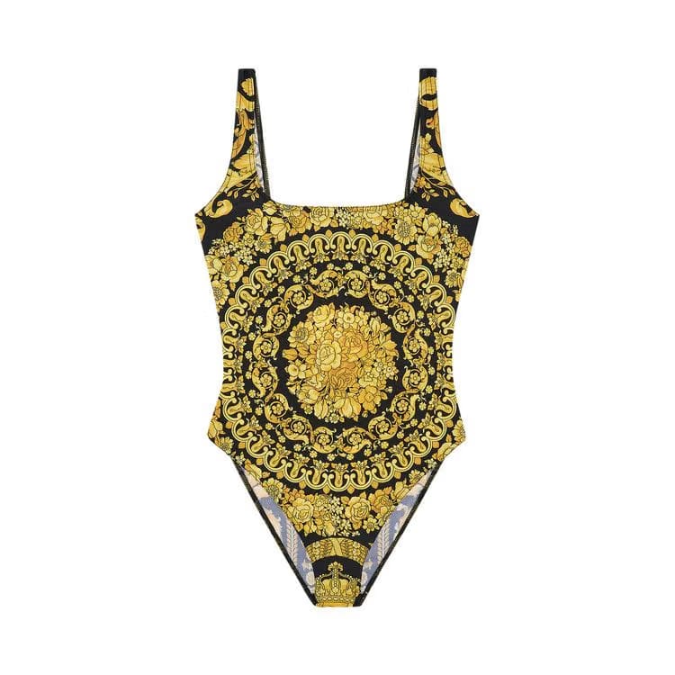Versace Barocco Print One-Piece Swimsuit Gold/Print