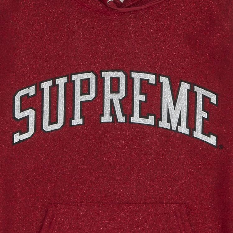 Supreme Glitter Arc Hoodie Red