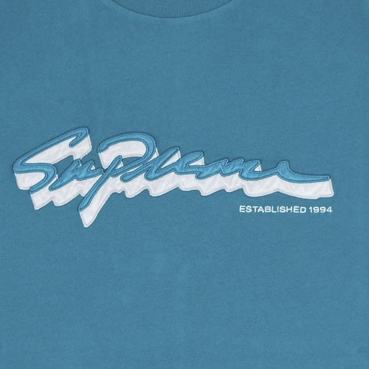 Supreme Shadow Script Shorts-Sleeve Top Teal