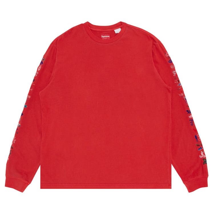 Supreme AOI Icons Long-Sleeve Top Washed Red