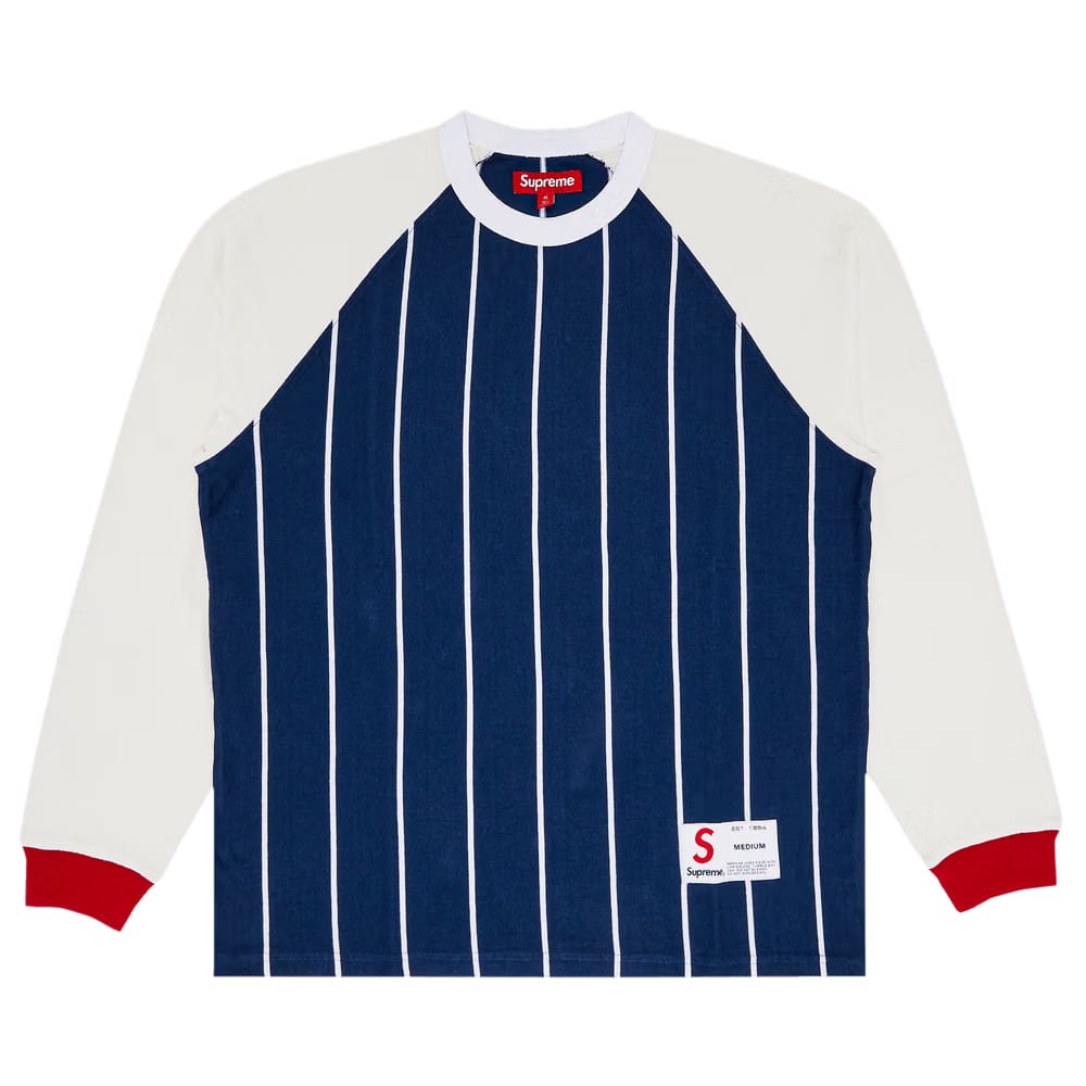 Supreme Stripe Raglan Long-Sleeve Top Navy