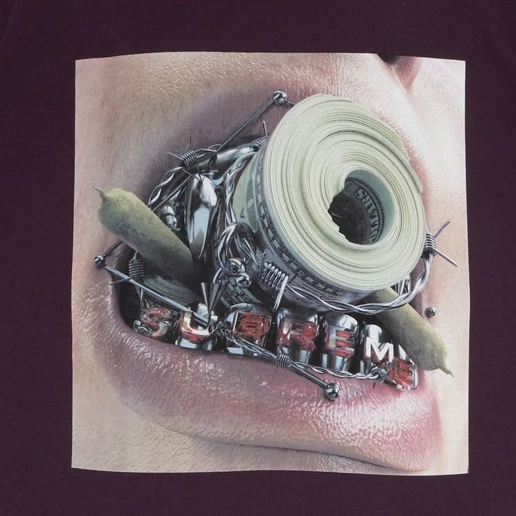 Supreme Braces T-Shirt Eggplant