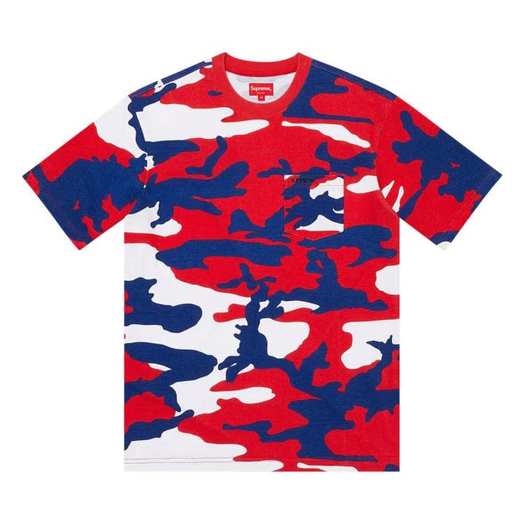 Supreme Shorts-Sleeve Pocket T-Shirt Red Camo