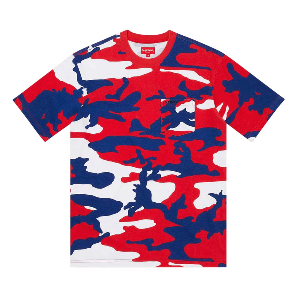 Supreme Shorts-Sleeve Pocket T-Shirt Red Camo