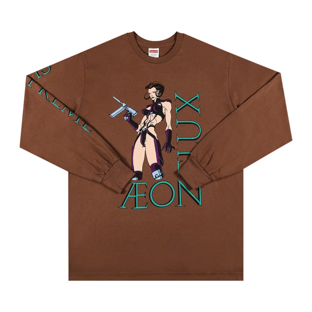 Supreme Aeon Flux Long-Sleeve T-Shirt Brown
